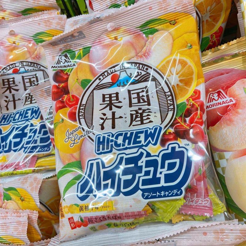 MORINAGA森永 嗨秋四种口味夹心软糖水果糖（黄柚子，白桃，樱桃）（不可发/低价值/零食线）