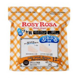 ROSY ROSA密封化妆棉 三角粉扑干湿两用化妆海绵 黄色12个入