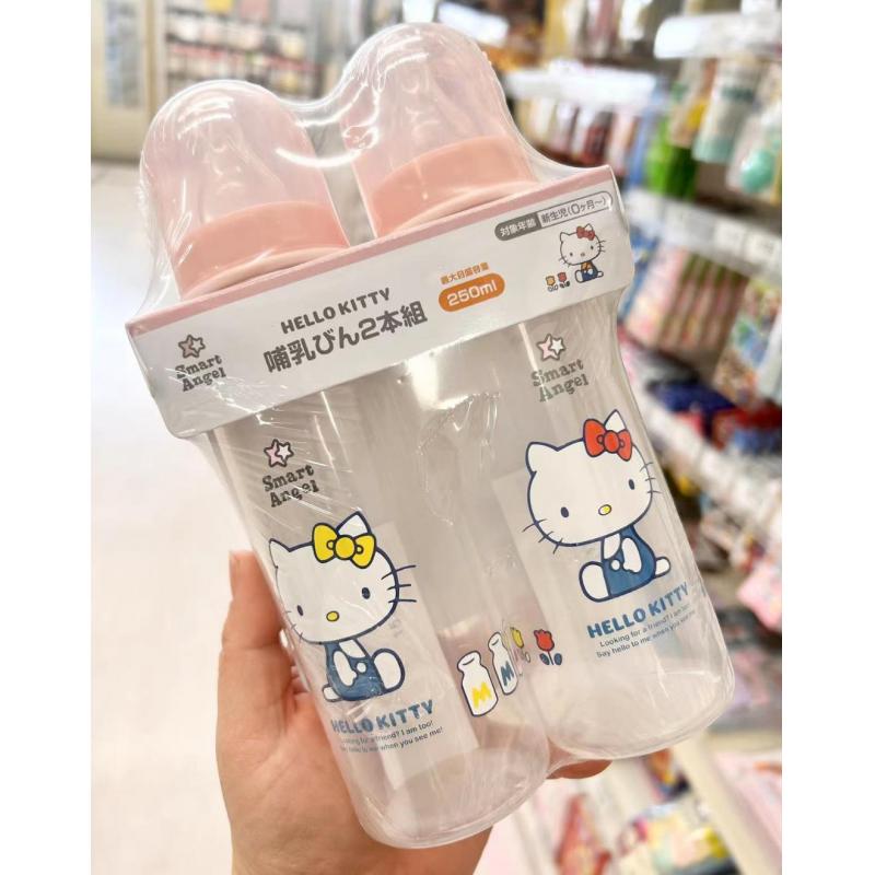 日本西松屋SMART ANGEL hello kitty哺乳奶瓶 250ml 2本组 适合0个月新生儿