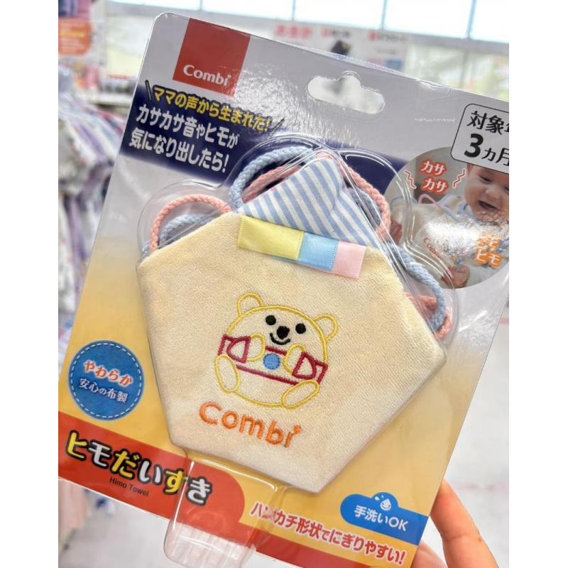 日本COMBI康贝 婴儿响纸安抚巾 可啃玩具 安全抓握毛巾 3个月以上可用