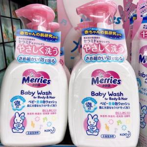花王 Merries 小白兔图案 儿童宝宝 泡泡全身用洗发水沐浴露400ml