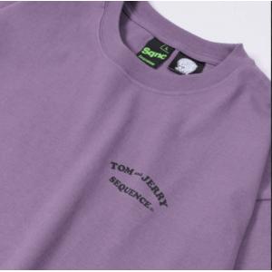 Tom＆Jerry 限定紫色纯棉圆领半袖T恤 T-1570906 只有L码