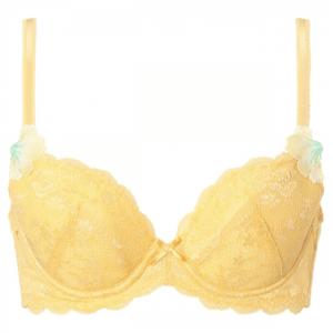 奥莱特价：黛安芬 Triumph 3段调节后排扣聚拢带钢圈蕾丝内衣文胸10206669 黄M012《断货退款》