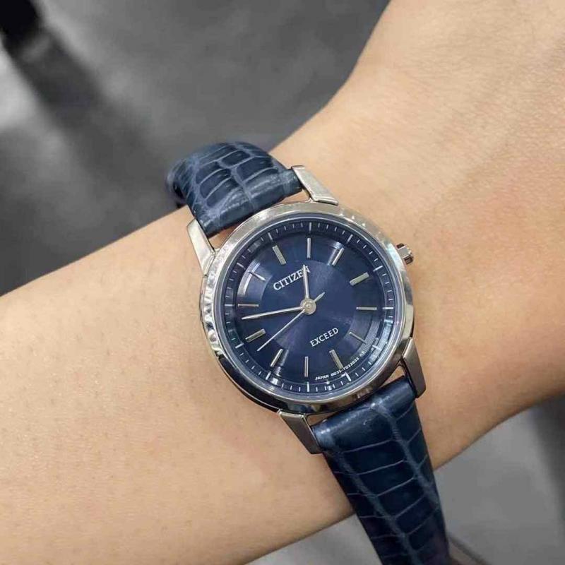 《入库后提交包邮专线》现货特价手表：西铁城女款手表EX2071-01L蓝色皮带