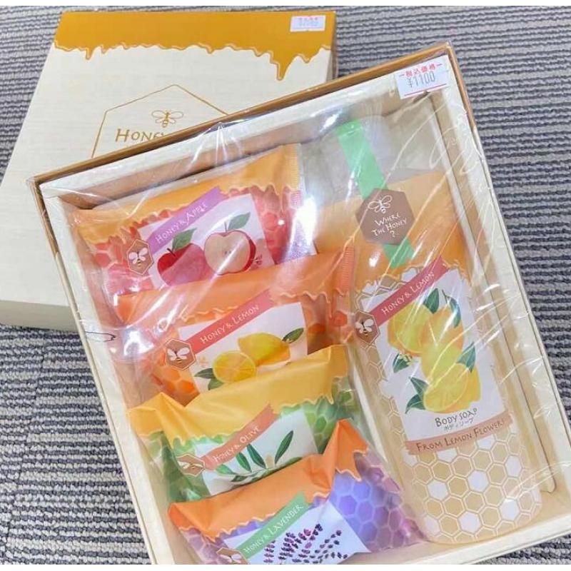 日本制 沐浴套装 沐浴皂+柠檬沐浴露 苹果柠檬橄榄薰衣草香（黄盒）