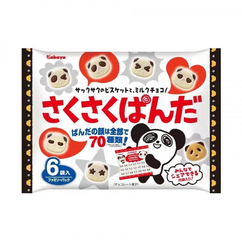 kabaya卡巴也 熊猫造型白巧克力巧克力饼干 6袋入
