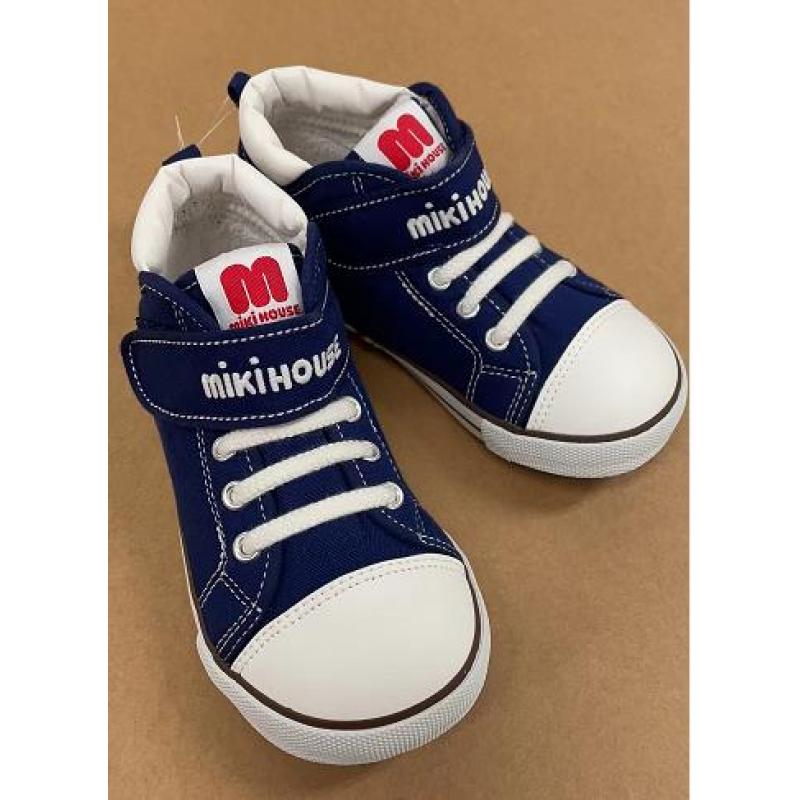 特价：MIKIHOUSE 大童蓝色系带魔术贴学步鞋板鞋 11-9404-827（03）（缺货退款）
