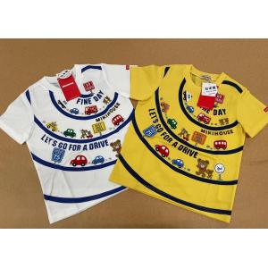 特价：MIKIHOUSE 日本制 儿童婴儿FINE DAY刺绣小汽车短袖 12-5224-576（断货退款）
