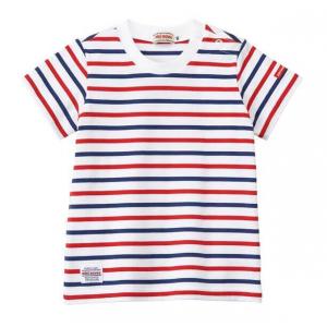 特价：MIKIHOUSE 日本制 儿童婴儿条纹短袖10-5202-459 红x蓝色42（断货退款）