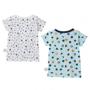 特价：MIKIHOUSE DB系列 中国制 男宝纯棉短袖贴身T恤2件套（60-2493-824）（断货退款）