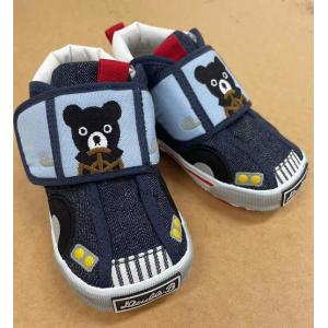 特价：MIKIHOUSE DB系列 日本制 牛仔色小熊开车儿童婴儿学步鞋 61-9301-381（33）（断货退款）