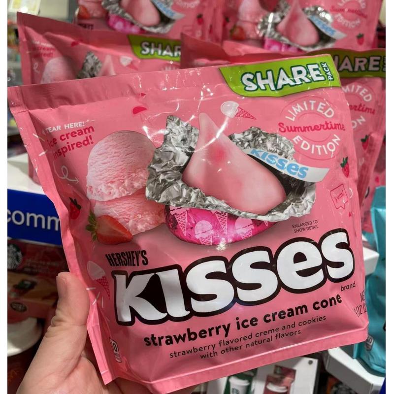好时HERSHEY’S KISSES巧克力 草莓冰淇淋味 分享装 255g