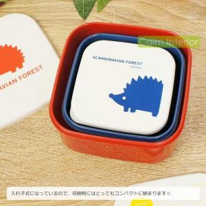 日本制 SCANDINAVIAN FOREST 饭盒便当盒 3个入套盒 可微波加热