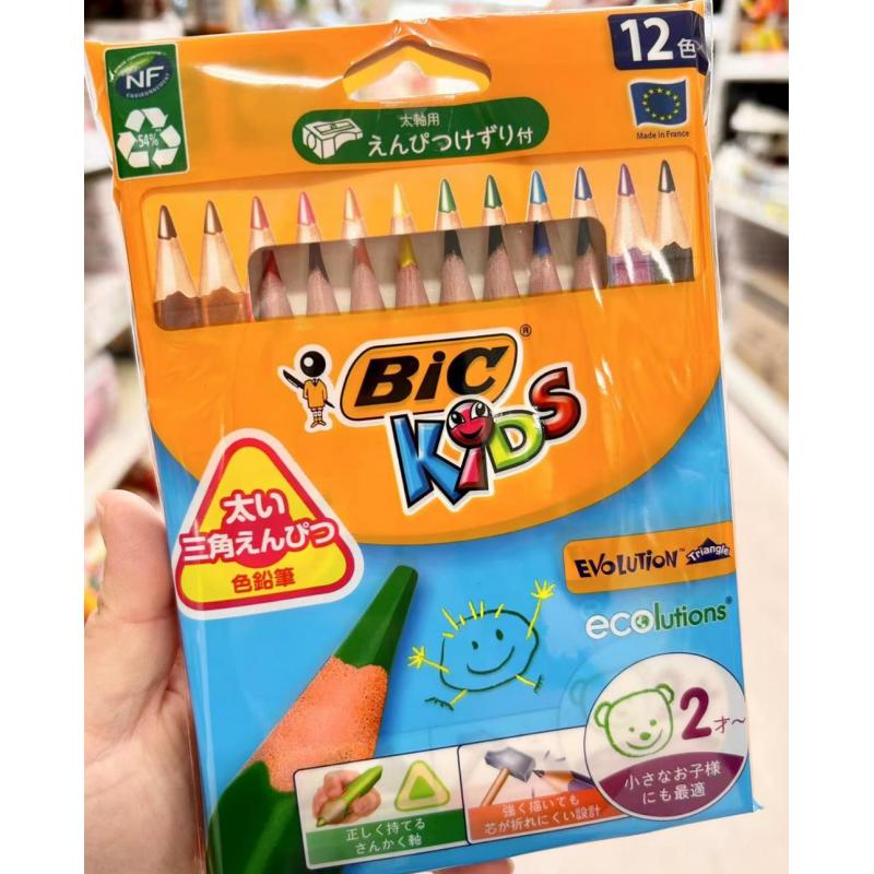 比克Bic 水溶性儿童彩铅套装 十二色 适合两岁以上儿童
