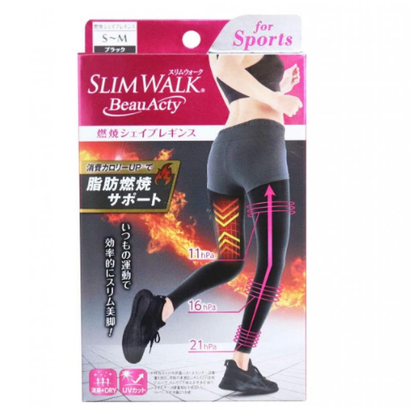 特价: P!日本制Slimwalk 燃脂美腿袜 运动提臀连裤袜 防晒大腿袜 黑色S-M码