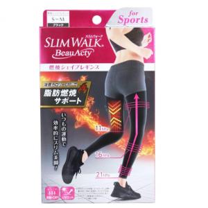特价: P!日本制Slimwalk 燃脂美腿袜 运动提臀连裤袜 防晒大腿袜 黑色S-M码