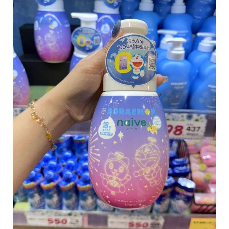 Kracie肌美精 naive 数量限定 花火哆啦A梦 泡沫沐浴露 600ml