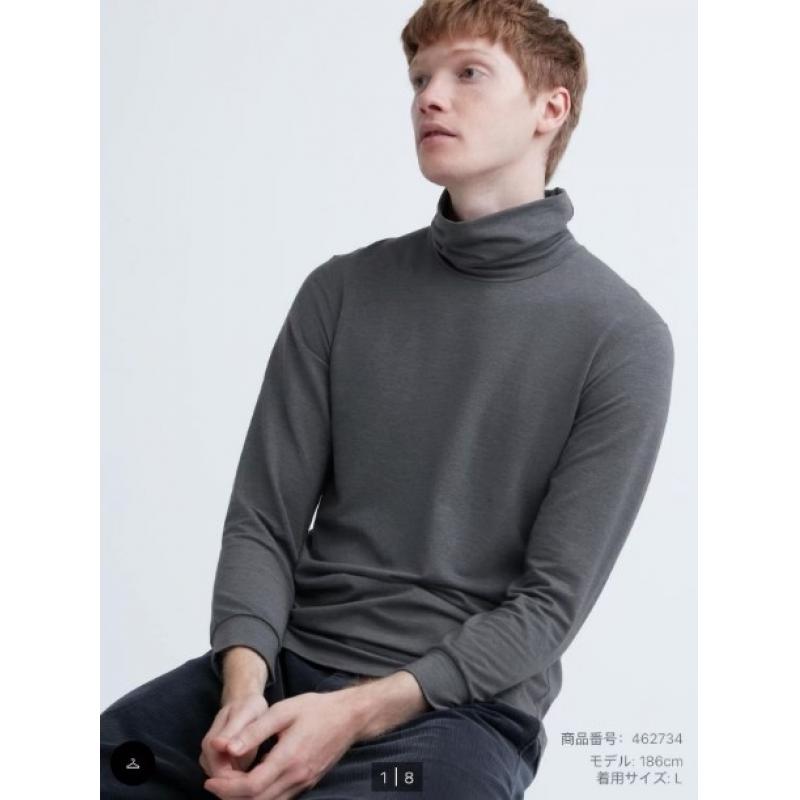 限时特价：优衣库UNIQL HEATTECH男装加棉两翻领T恤 多色可选（462734）（断货退款）