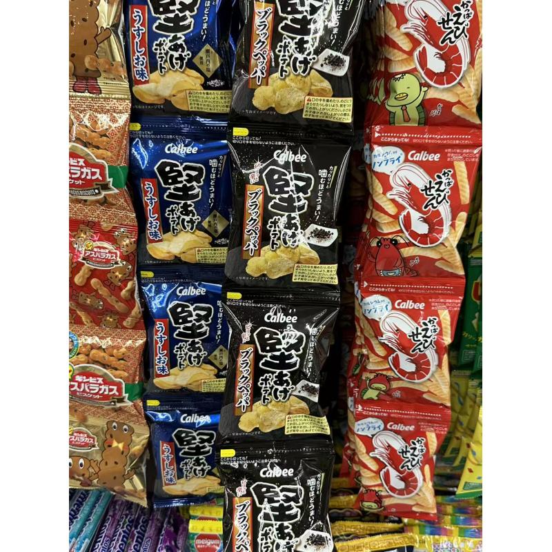 卡乐比CALBEE 坚脆四连包薯片黑胡椒味60g（包税线路可发）