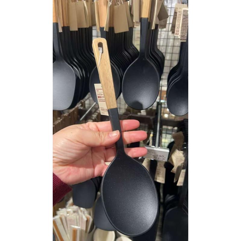 代购：MUJI无印良品 木柄硅胶厨具 料理勺