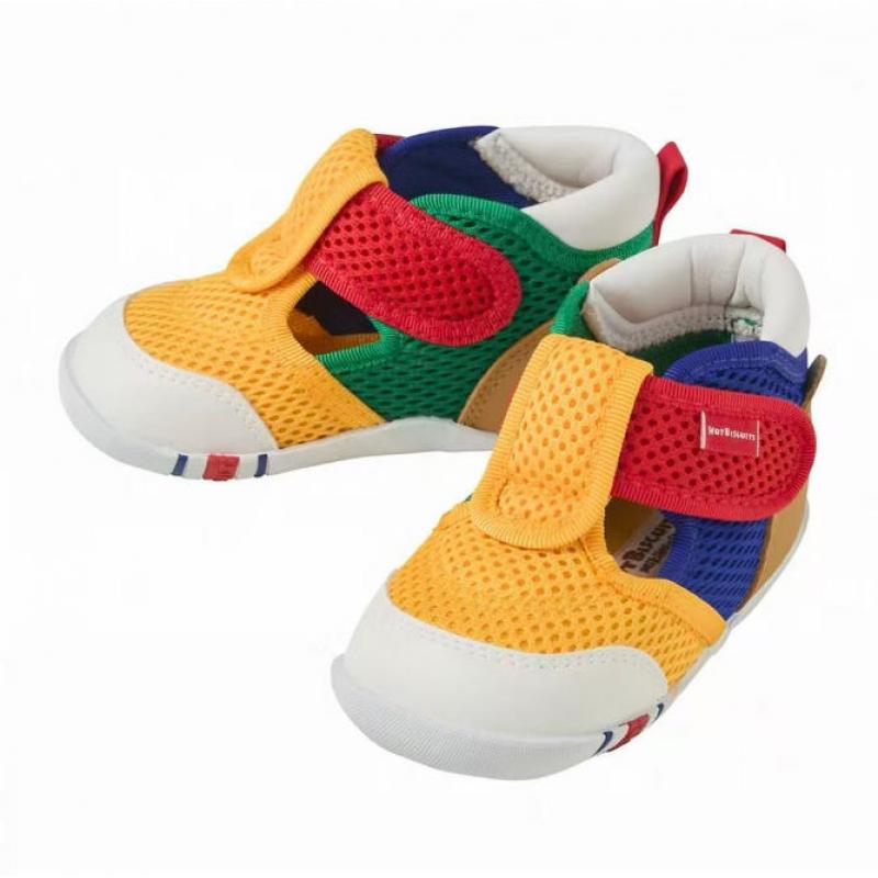 代购：MIKIHOUSE HB网面涉水鞋二段凉鞋 橘黄拼色 多尺码可选（72-9306-146）